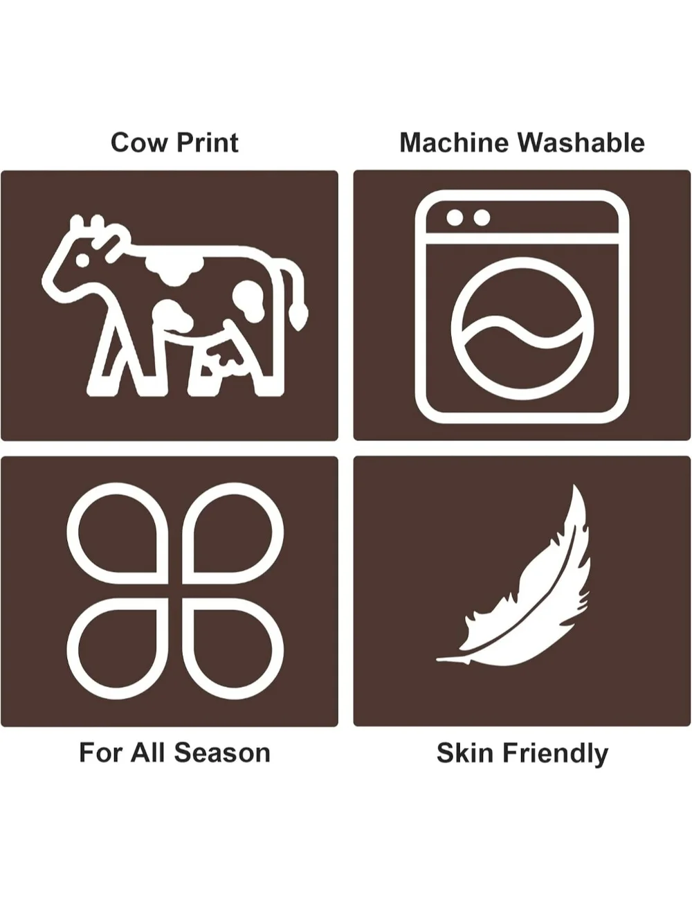 Cozy Cowhide-Print Fleece Throw Blanket - Brown & White 50x60